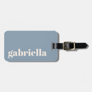 Dammblått Chic Fet Typografi Personligt Namn Bagagebricka