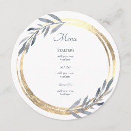 Dammblått och faux guld elegant Menu Meny