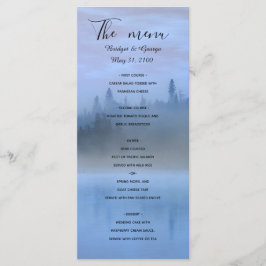 dammblått skogslandskap bröllop meny