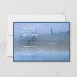 dammblått skogslandskap bröllop OSA kort