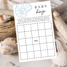 Dammblått Strand Kust Baby Bingo Spelkort