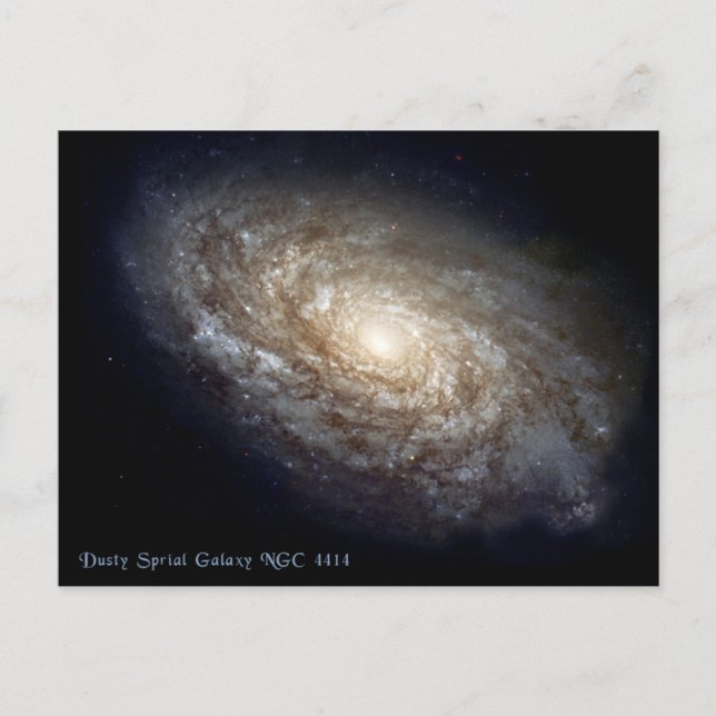 Dammdammiga spiralgalaxen NGC 4414 Vykort (Framsida)