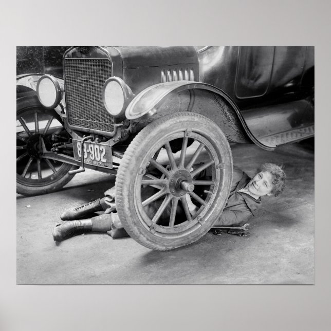 Dammechaniker, 1920. Gammalt foto Poster (Framsidan)