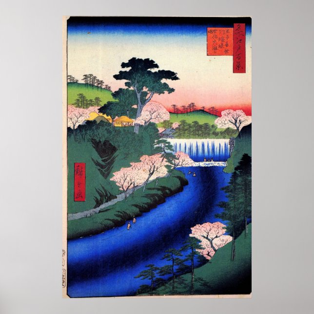 Dammen på Otonashi River in Ōji, känd som "The Gr" Poster (Framsidan)
