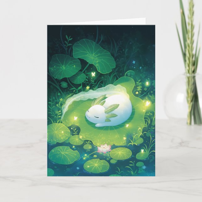 Dammens blomningar Axolotl Trädgård Kort (Framsida)