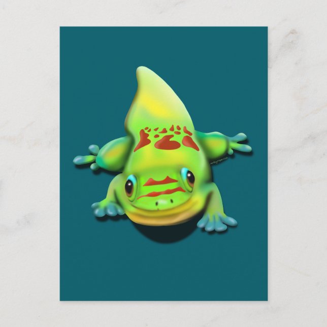 Dammgecko guld vykort (Framsida)