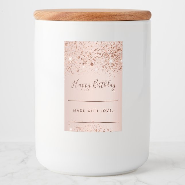 Dammhememad från ro vid glitter mat etikett (Framsida)