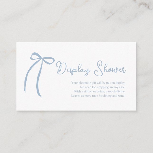 Dammig blå båge display dusch inneslutningskort tilläggskort (Framsida)