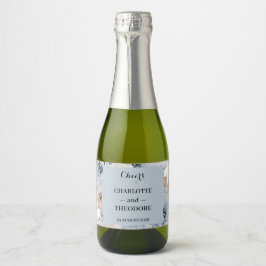 Dammig blå beige blommande boho mini champagneetik