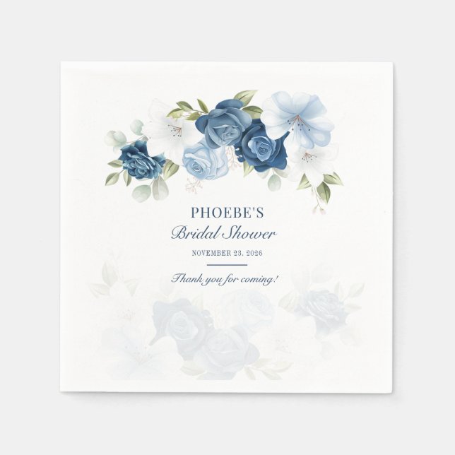 Dammig blå blommande eukalyptus-succulent papper pappersservett (Framsidan)