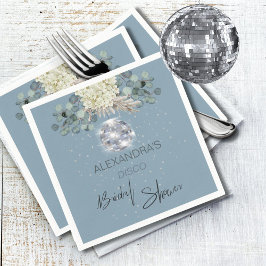 Dammig blå blommig diskoboll Bröllopsfest Pappersservett