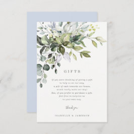 Dammig blå blommig presentkort inbjudningar