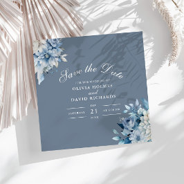 Dammig Blå Blommig Spara Datum Elegant Horisontell Datumet