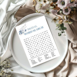Dammig blå blomsterbröllop Ord söknings spelkort Meddelande