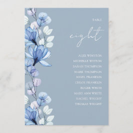 Dammig blå blomstergalleri Tabellnummer Sittplatsk