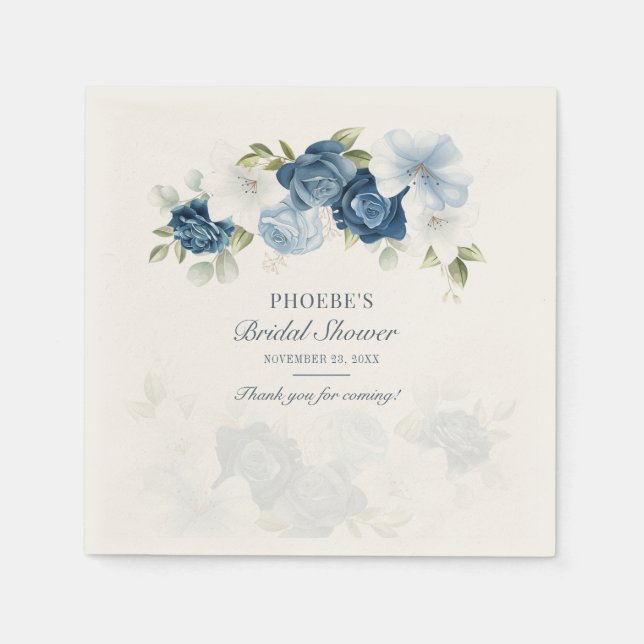 Dammig blå blomstergudstjänst Eukalyptus papper Pappersservett (Framsidan)