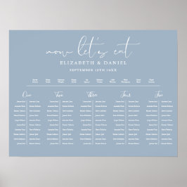 Dammig blå bordplan Bröllop Platsdiagram Poster