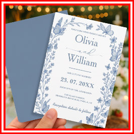 Dammig blå bröllop | Vildblomma Inbjudningar