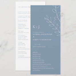 Dammig blå bröllopsceremoni minimalistisk elegant  program