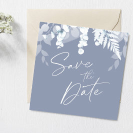 Dammig blå bröllopsinbjudan Save The Date Inbjudningar