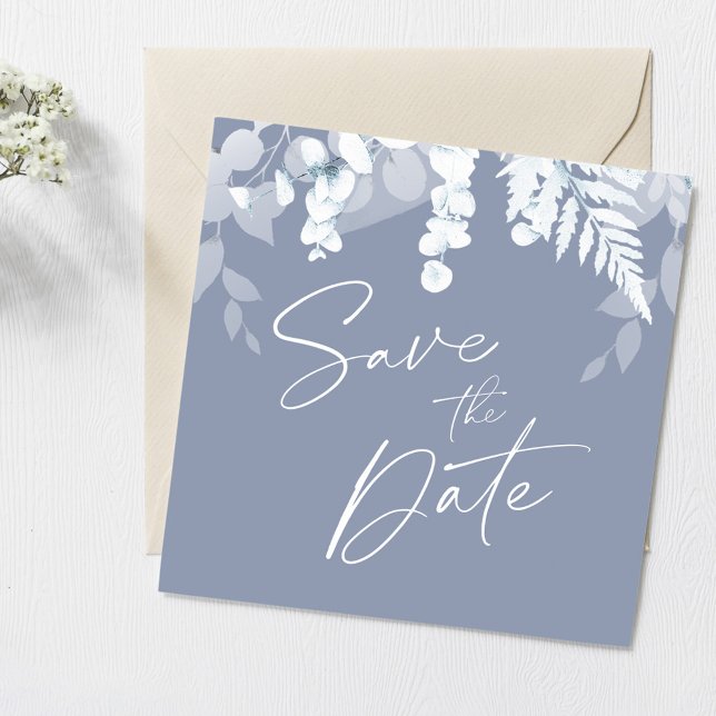 Dammig blå bröllopsinbjudan Save The Date Inbjudningar (Skapare uppladdad)