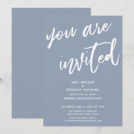Dammig blå du är inbjuden bröllopsfest inbjudningar