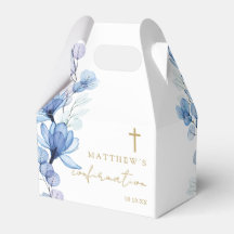Dammig blå elegant modern blomsterbekräftelse