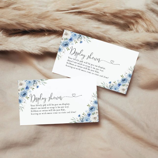 Dammig blå elfenbens display duschkuvert kort (Skapare uppladdad)