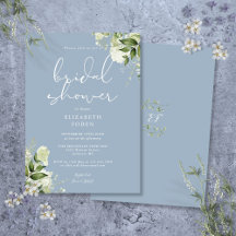 Dammig blå grönska blommande bröllopsdusch