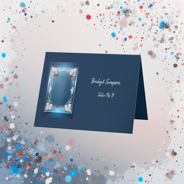 dammig blå konst deka ornate ram sittande kort (Skapare uppladdad)