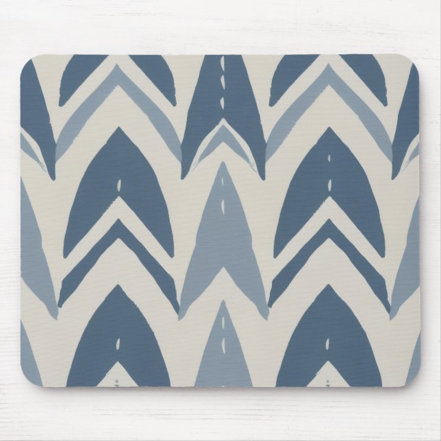 Dammig blå kustbatik Parang-chevron geometrisk Musmatta (Framsidan)
