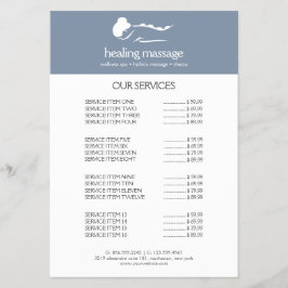 DAMMIG BLÅ KVINNA STENMASSAGE Wellness Day Spa Flygblad