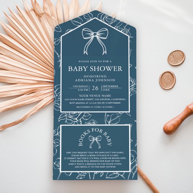 Dammig blå linjekonst Kokett Babyshower båge (Skapare uppladdad)