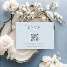 Dammig blå minimalistisk bröllops-RSVP-kort