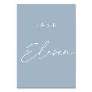 Dammig blå minimalistisk elegant bord elva bordsnummer