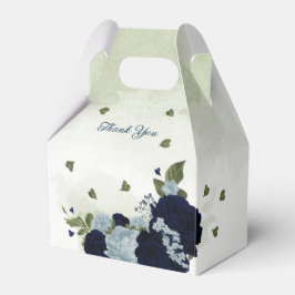 dammig blå och marin blommigt grön bröllop presentaskar