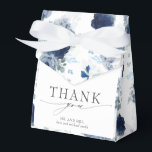 Dammig blå och marinblå blomsterbröllopsgåva presentaskar<br><div class="desc">Dammig blå och marinblå blommor eleganta tack-gåvor</div>
