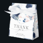 Dammig blå och rosa blomsterbröllop presentaskar<br><div class="desc">Dammiga blå och rosa blommor eleganta tack-för-presentlådor</div>