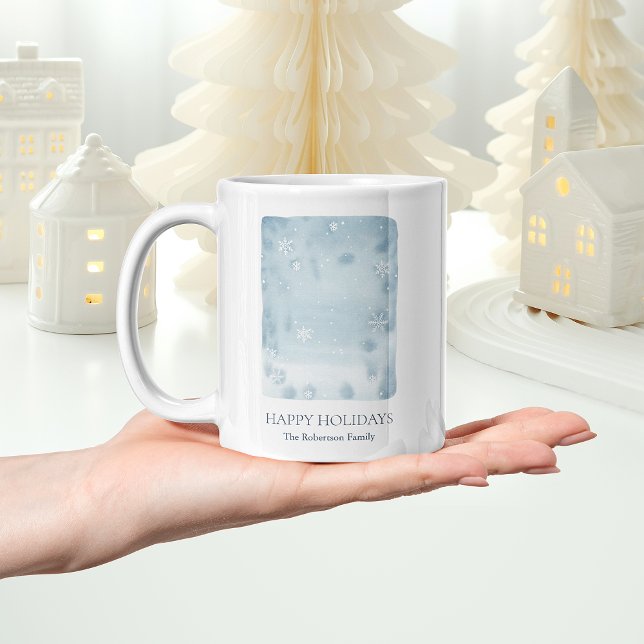 Dammig blå snöflinga kaffemugg (Skapare uppladdad)