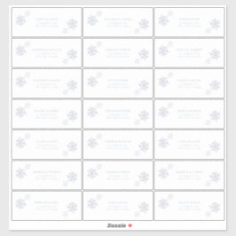 Dammig blå snöflinga vinter modern gästadress klistermärken