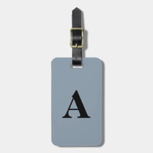Dammig blå svart monogram bröllopsgåva partfavor bagagebricka