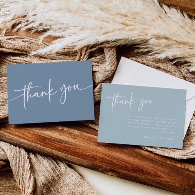 Dammig blå tackkort Modern minimalist pojke Tack Kort (Skapare uppladdad)