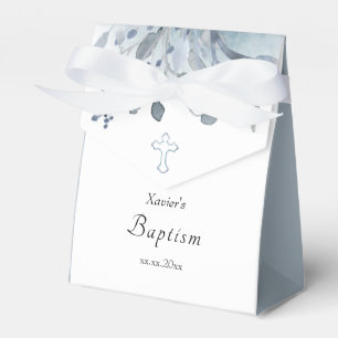 dammig blå vattenfärg Favoritruta för baptism Presentaskar
