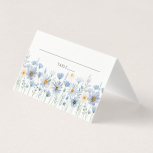 Dammig blå vildblomma blommig vigsel platskort kort