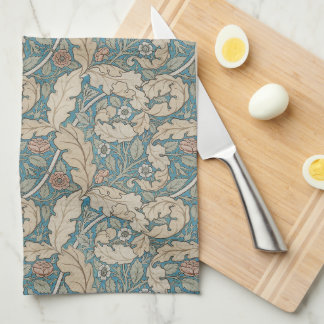Dammig blå William Morris blomster Acanthus & Ros Kökshandduk