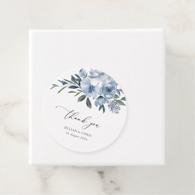 dammig blåa blommor bröllop gåvor etiketter (På plats)