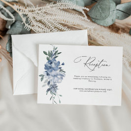 dammig blåa blommor bröllopskort tack kort