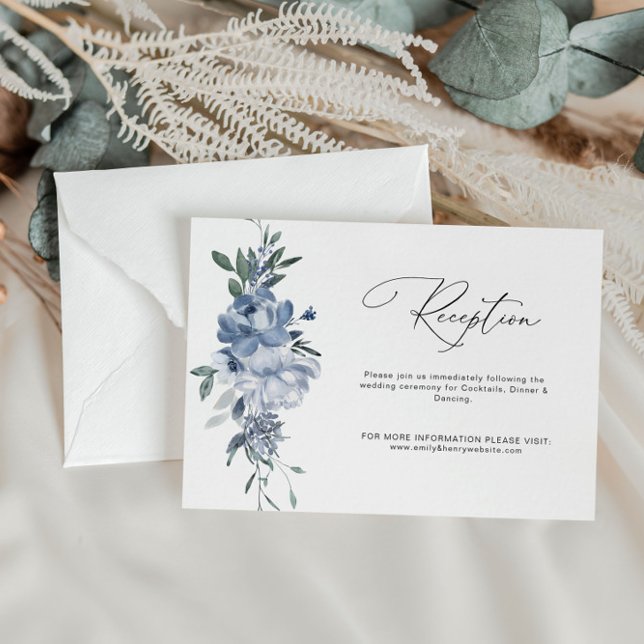dammig blåa blommor bröllopskort tack kort (Skapare uppladdad)