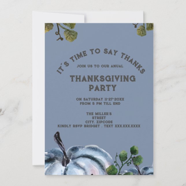 dammig blåfärgspumpa thanksgiving party (Framsida)