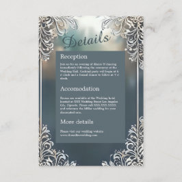 dammig blåkonst deka ornat ram bröllop tilläggskort